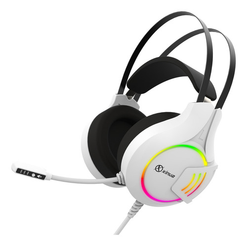 Auricular Gamer Xinua Hs1 Luz Led Microfono Mute Para Ps4 Xbox Pc Color Blanco Color De La Luz Multicolor