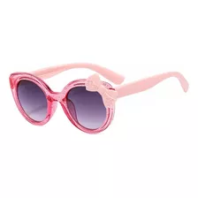 Óculos De Sol Infantil Brilho Glitter Menina Gato De Laço Cor Rosa
