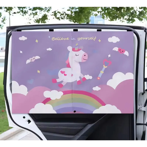Cortina Magnética Infantil Para Carro Proteção Solar Bebê Rosa