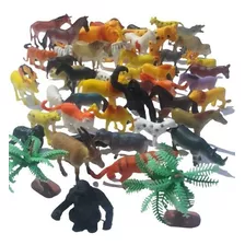 Kit Com 54 Miniaturas Da Fazenda Safari Africa Zoo E Outros 