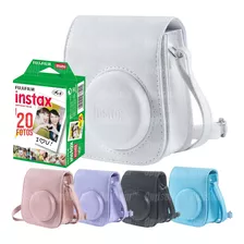 Case De Couro Para Câmeras Instax Mini 11 + Filme 20 Fotos