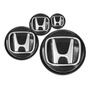 Tapon Centro Rin Honda 56 Mm Negro Logo Cromo 4piezas