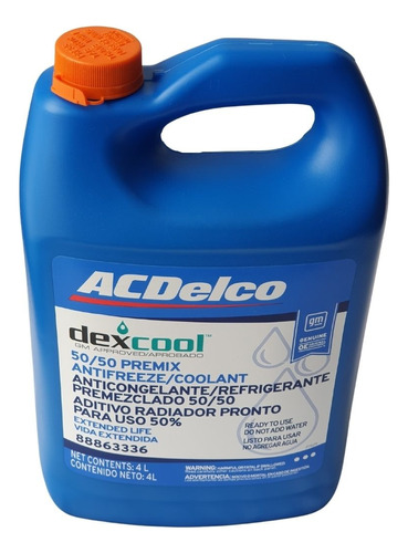 Refrigerante Acdelco Naranja Dex Cool 50/50   Cant: 4 Litros Foto 3