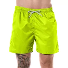 Short Masculino Tactel Neon Bermuda Fluorescente 03 Bolsos