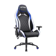 Cadeira Gamer Pctop Premium Azul Branco E Preto - Reclinável