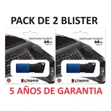 Pack 2 Pendrive Kingston 64gb Usb Laptop Pc Musica * Oferta