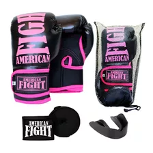 Kit Boxe Muay Thai Luva Bandagem Bucal Feminino Top