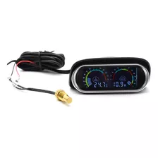 Reloj Medidor De Temperatura Voltaje Vehiculos 12v 24v Lcd