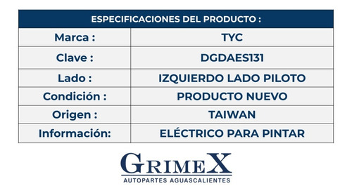 Espejo Dart 2013-2014-2015-2016 Electrico P/pintar Ore Foto 4