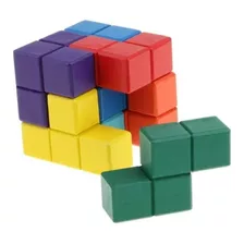 Cubo De Madera Rubik, Tetris 7 Piezas, Juego De Ingenio