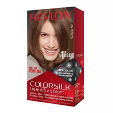 Kit Tintura Revlon Colorsilk Beautiful Color Tono 51 Castaño Claro Para Cabello