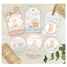 Kit Imprimible Etiquetas- Stickers - Tags Para Pascuas