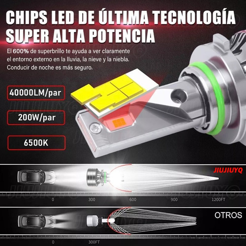 Kit Faros Luz Led 9005 9006 40000lm Para Cadillac Alta/baja Foto 3