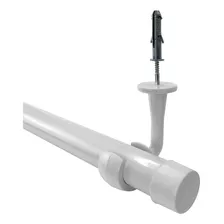 Varao Cortina Com Suporte Teto 4 Metros Barra 28mm Branco