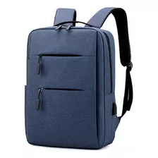 Mochila C/ Usb. Porta Laptop Cierres Color Azul