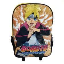 Mochila Escolar De Rodinhas Naruto Juvenil Anime Luxcel Cor Bege Desenho Do Tecido Liso