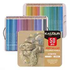 Set 50 Lápices Metálicos Colores Dibujo Profesional +estuche