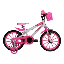 Bike Athor Aro 16 Feminina 2023 Baby Lux Rosa Com Cesta