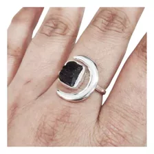 Anillo De Turmalina Negra , Anillo Ajustable De Media ...