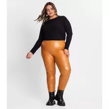 Legging Feminina Cirrê Plus Size Secret Glam Marrom