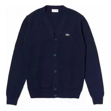 Campera D Hombre Tipo Cardigan Lacoste Abotonada Escote En V