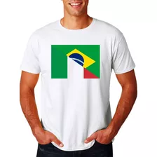 Camiseta Adulto Ou Infantil Bandeira Brasil E Itália Futebol