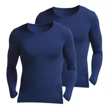 2 Peças De Roupa Íntima Térmica Fina Para Homens, Gola Redon