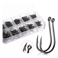 Kit Com 600 Anzóis Aço Carbono #3 Ao #12 + Caixa Pesca Anzol