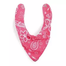 Babador Bandana Bebê Menina Flores Rosa 100% Em Algodão 