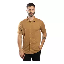 Camisa Masculina Slim Malha Sustentavel Manga Curta Praia