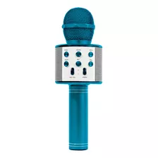 Microfone Infantil Karaoke Bluetooth Star Voice Cor Azul