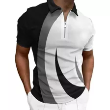 Camiseta Masculina Manga Corta Polera Polo Negra Y Blanca