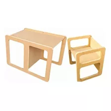 Set Mesa Montessori + 1 Silla Evolutiva Pintada