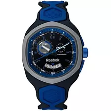 Reloj Reebok Hexablade Chrono Hombre Fecha Negro Azul Y Gris
