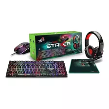 Kit De Teclado E Mouse Gamer ELG Striker Cgsr41 Inglês Us De Cor Preto