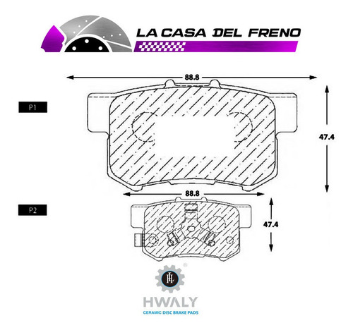 Pastilla De Freno Trasera Honda Odyssey 2.4 2018 K24wrc1 Foto 3