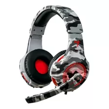 Audífonos Gamer Kolke Soldier Kga-450 Gris Camuflaje Con Luz Rojo Led