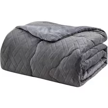 Edredom Solteiro Plush Dupla Face Toque Flannel Tessi Cor Marrom