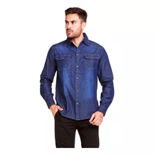 Camisa Masculina Jeans Slim Importada Moda 2018 Toda Estação