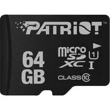 Memoria Micro Sd Patriot 64gb Lx Series Clase 10