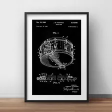 Quadro Decorativo Bateria Drums Música Patente Projeto A3