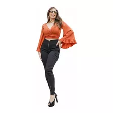 Kit 10 Conjunto Calça + Cropped Roupas Femininas Moda P A Xg