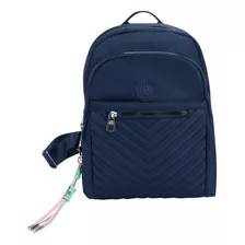 Back Pack Mujer Casual Azul Rey Textil Llavero Holly Land