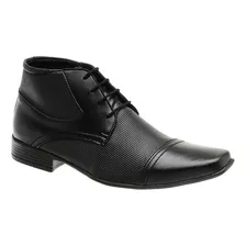 Bota Social Masculina Casual Cano Alto Fechamento Cadarço 