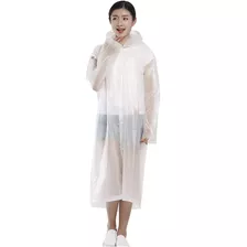 Roupa Capa De Chuva Adulto Com Touca Regulável Branco Pvc