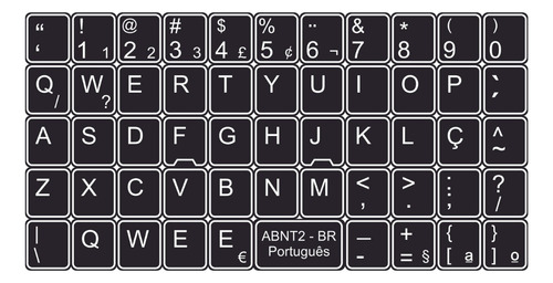 Adesivos Português Para Pc Notebook Etiquetas Abnt2 Cedilha