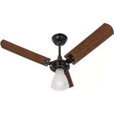 Ventilador De Teto Arge Ventus Preto Com 3 Pás Cor Mogno De Mdf, 93 cm De Diâmetro 127 v