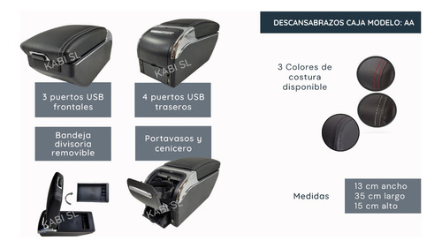 Descansabrazos Para Citroen C1 C/7 Usb Multifuncional  Foto 5