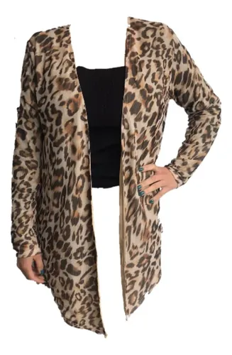 Segunda imagen para búsqueda de saco cardigan animal print
