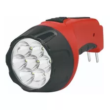 Lampara Emergencia Linterna Mano Recargable 7 Leds Adir 499 Color Rojo